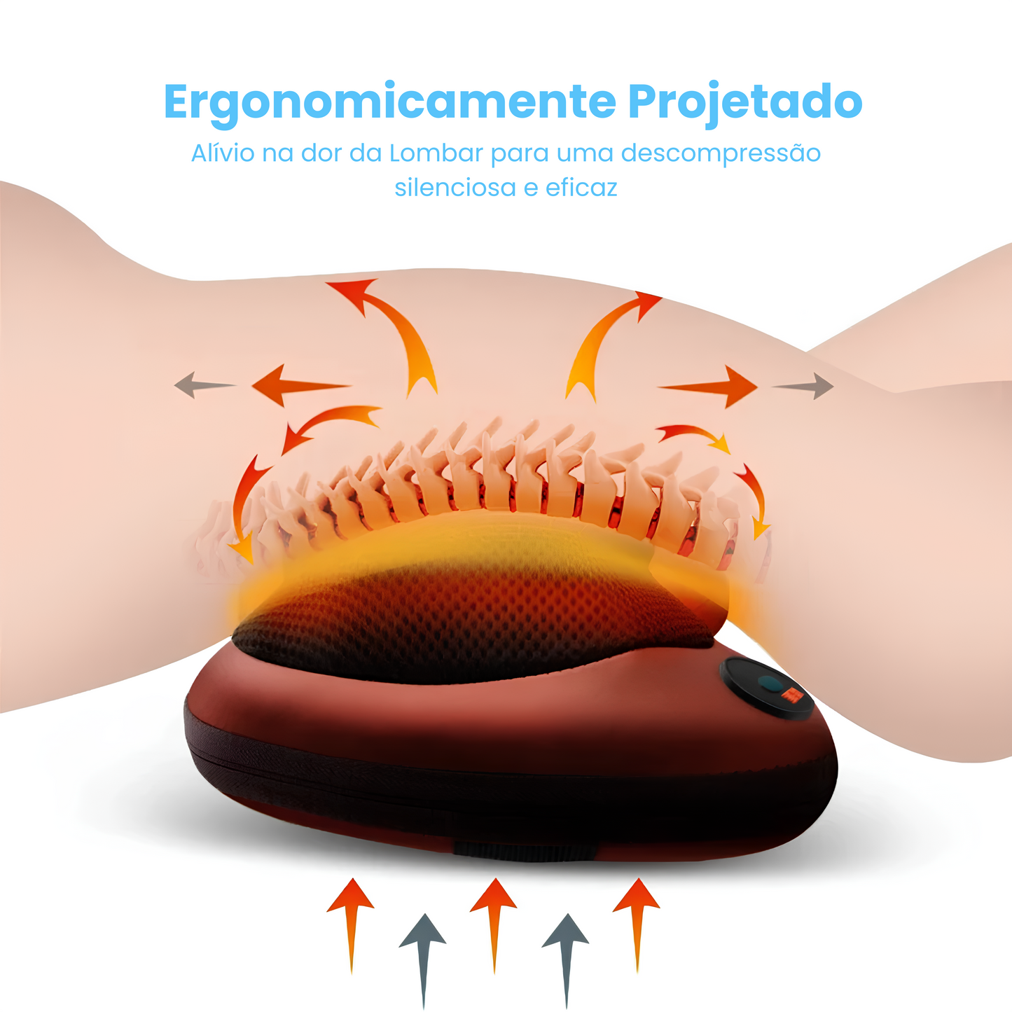 Massageador Corporal com Aquecimento Lombar Pescoço Pés FISIOPRATI